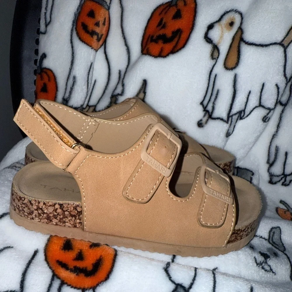 Tan Kids Sandals, Size 10C
